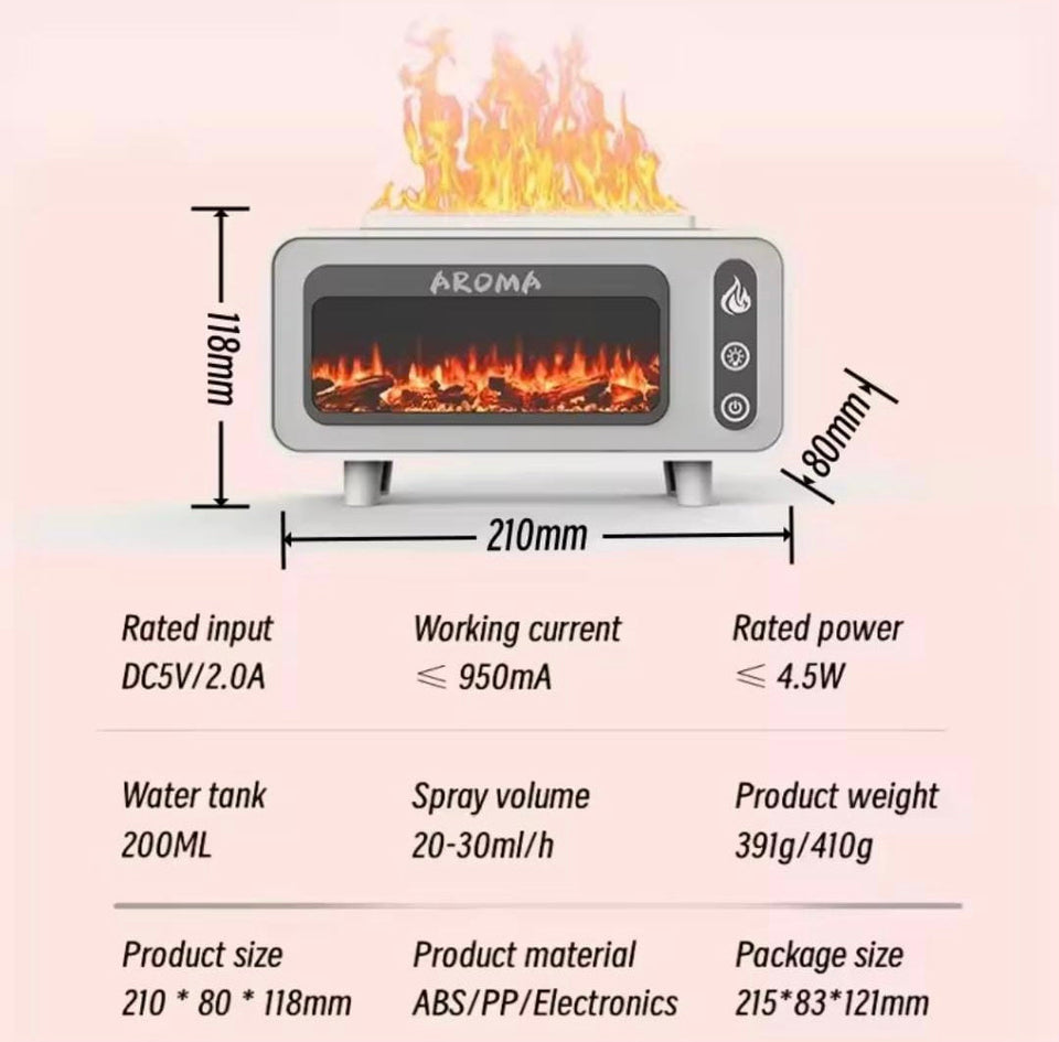 3D Fireplace Aroma Diffuser